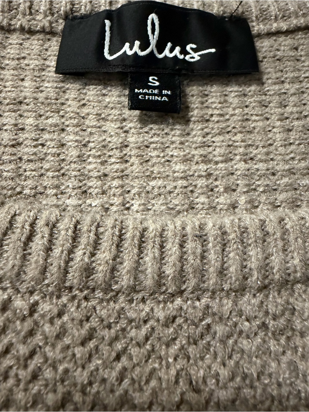 Lulu's Beige Knit Crewneck Sweater